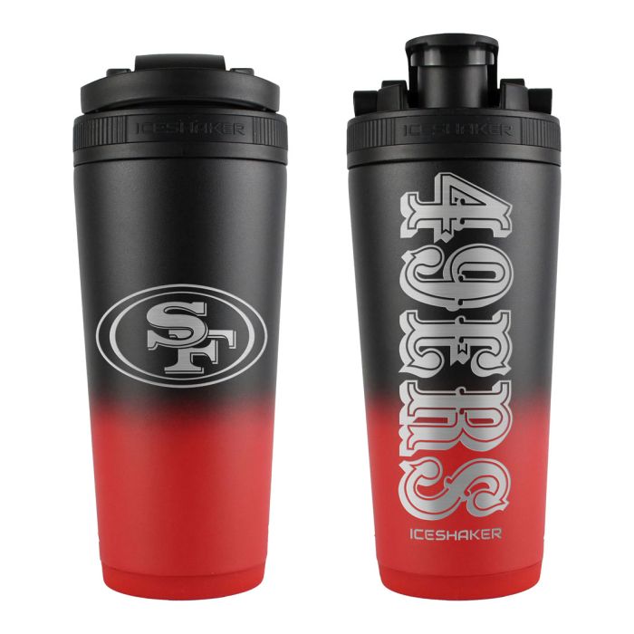 San Francisco 49ers Ombre 26oz Stainless Steel Ice Shaker - Black/Red