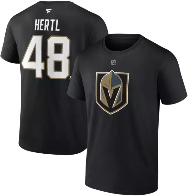 Vegas Golden Knights Men's Tomáš Hertl 48 Name & Number TShirt Bla Sports Town USA Vegas Golden Knights Men's Tomáš Hertl 48 Name & Number TShirt Bla Sports Town USA