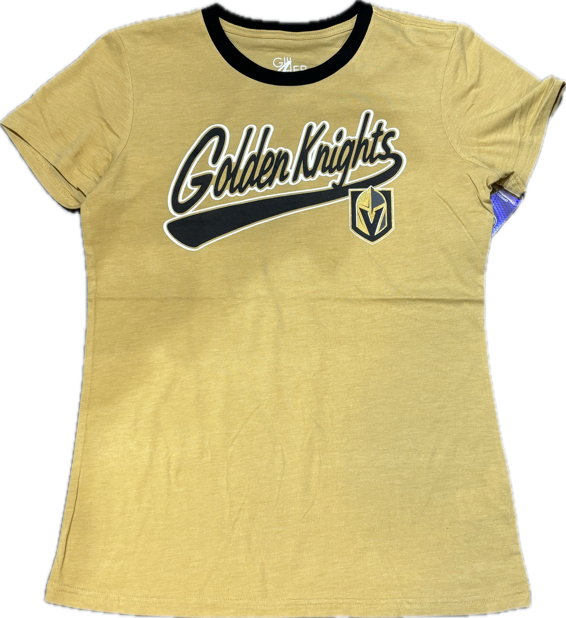 Vegas Golden Knights Women's Gold Script Tee