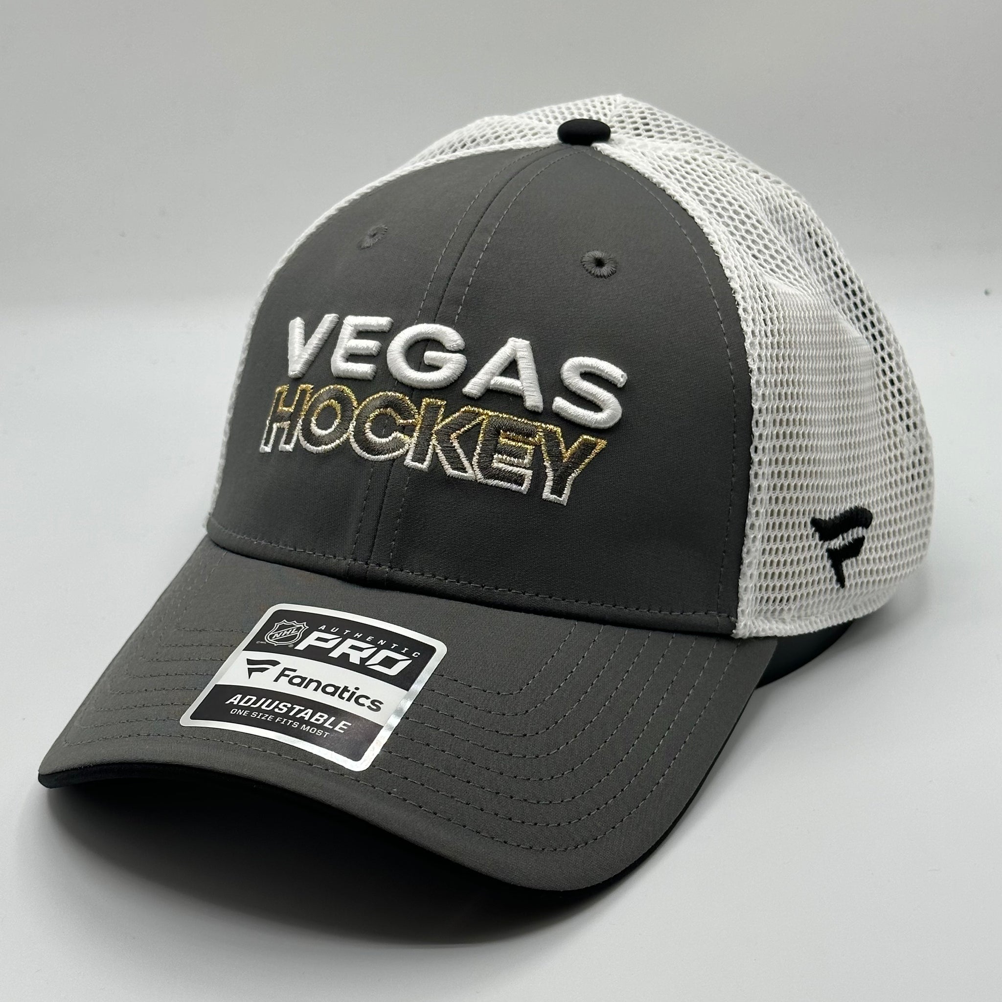 Vegas Golden Knights 2023-24 Authentic Pro Player Trucker Script Hat - GRAY FILL