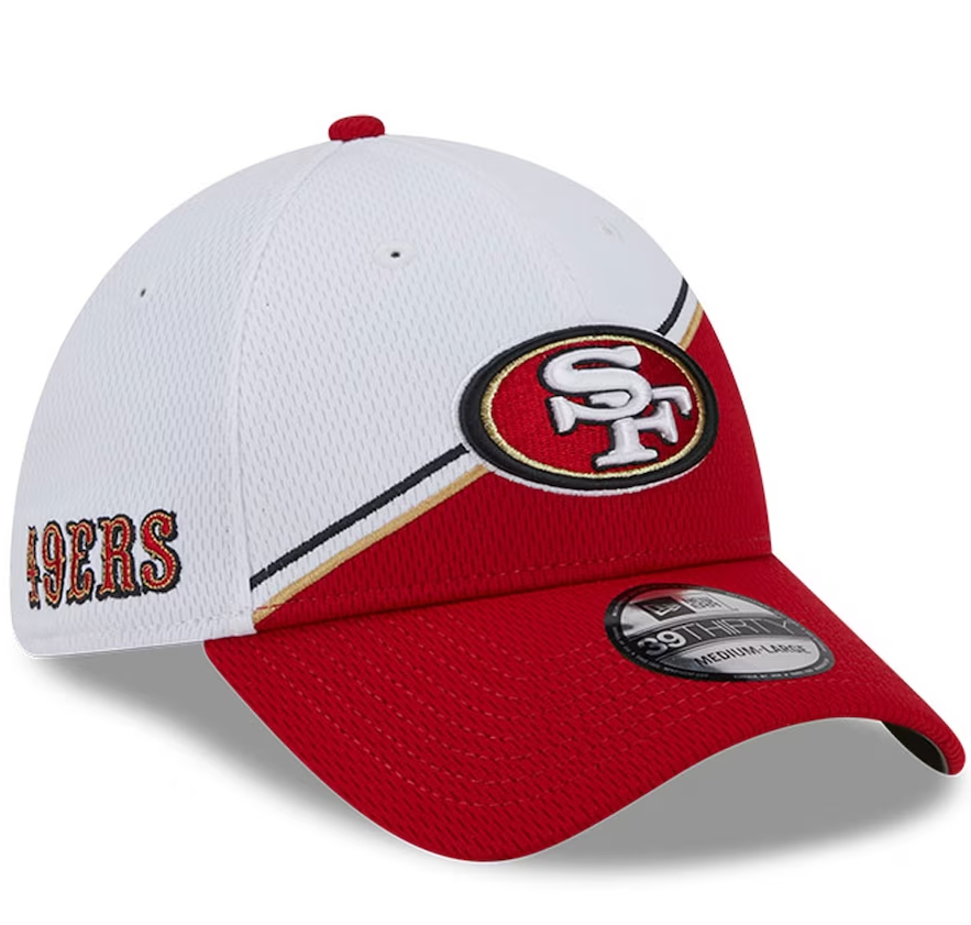 San Francisco 49ers 2023 Sideline 39THIRTY Flex Hat - White/Scarlet