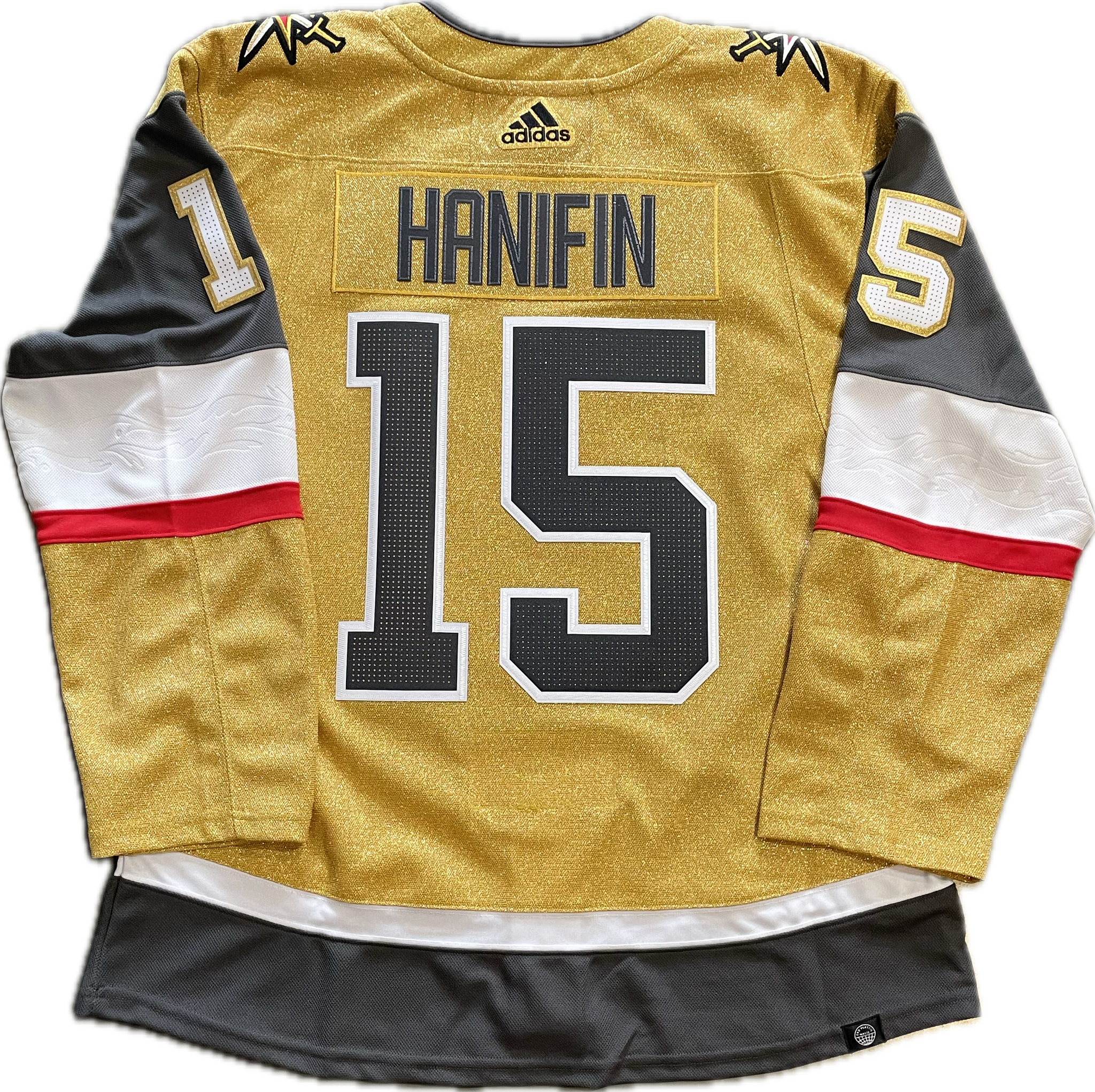 Vegas Golden Knights Hanifin #15 Men's Adidas Authentic Home Jersey - Gold ***