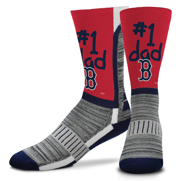Boston Red Sox #1 Dad V-Curve Crew Socks