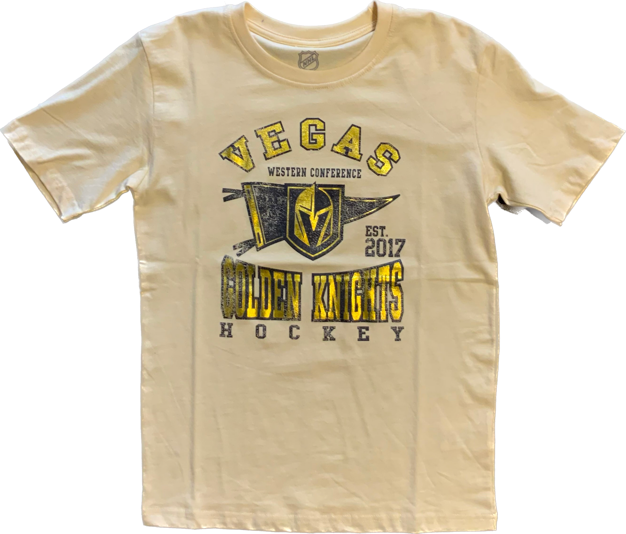 Vegas Golden Knights Youth Blackwater Gold Foil T