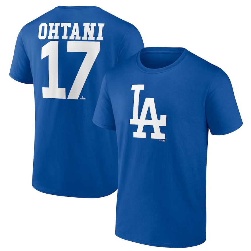 Los Angeles Dodgers Shohei Ohtani Fanatics Branded Royal Player Icon Name & Number T-Shirt
