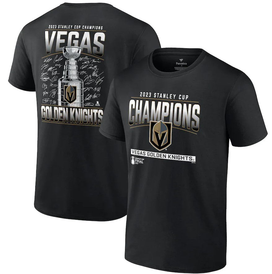 Vegas Golden Knights 2023 Stanley Cup Champions Signature Roster T-Shirt - Black