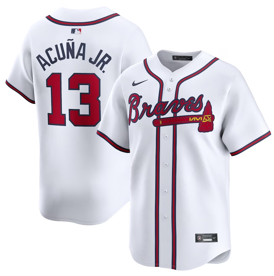 Atlanta Braves Nike Ronald Acuña Jr. Home White Limited Player Jersey ***