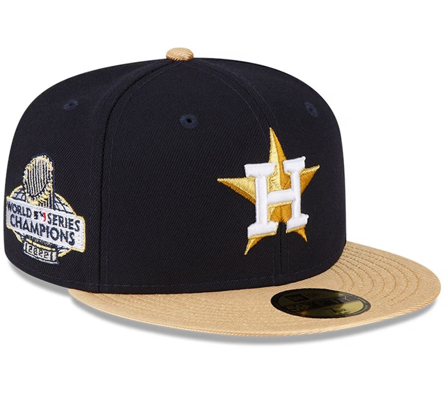 Houston Astros New Era 59FIFTY 2022 World Series Champions Gold Edition Fitted Hat