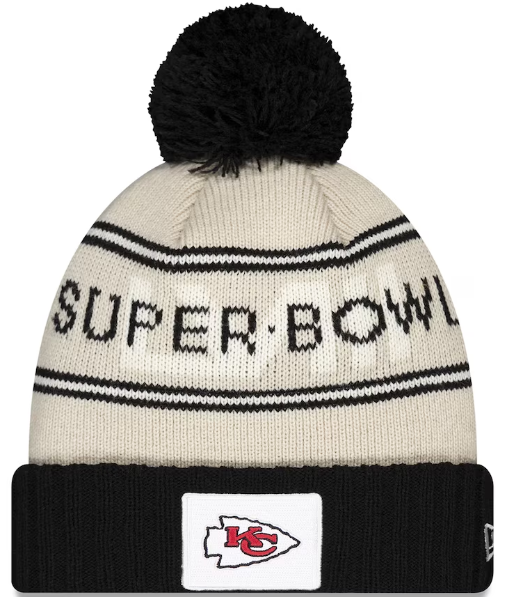 Kansas City Chiefs New Era Super Bowl LVIII Cuffed Knit Beanie with Po Sports Town USA