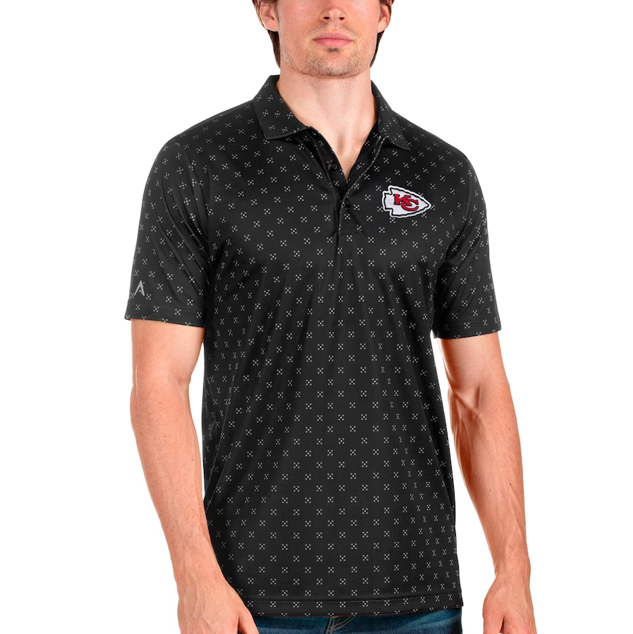 Kansas City Chiefs Antigua Spark Polo Black Sports Town USA