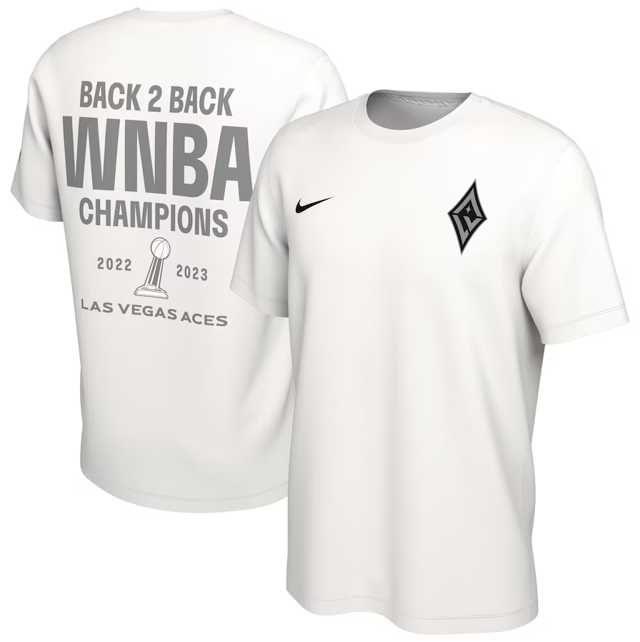 Las Vegas Aces Nike Unisex Back-To-Back WNBA Champions Banner Celebration T-Shirt - White