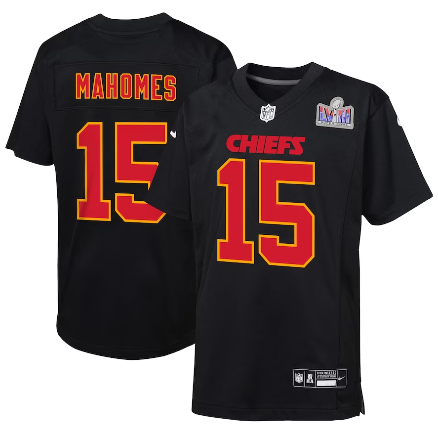 Patrick Mahomes Black Kansas City Chiefs Super Bowl LVIII Patch Youth Sports Town USA