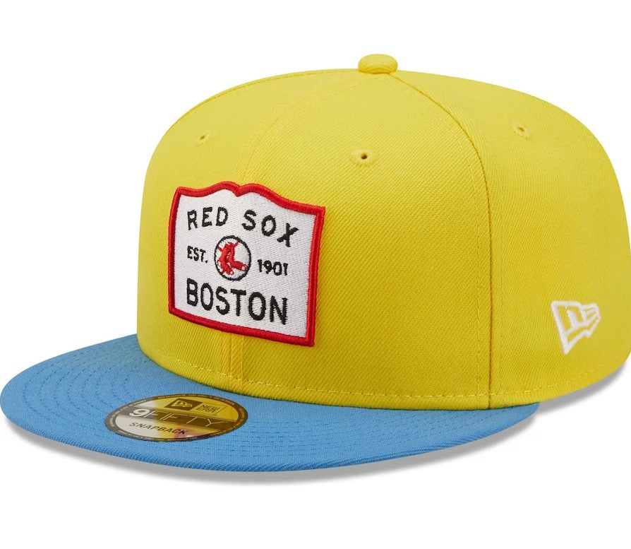 Boston Red Sox New Era 59FIFTY City Connect Yellow/Light Blue Two-Tone Snapback Hat