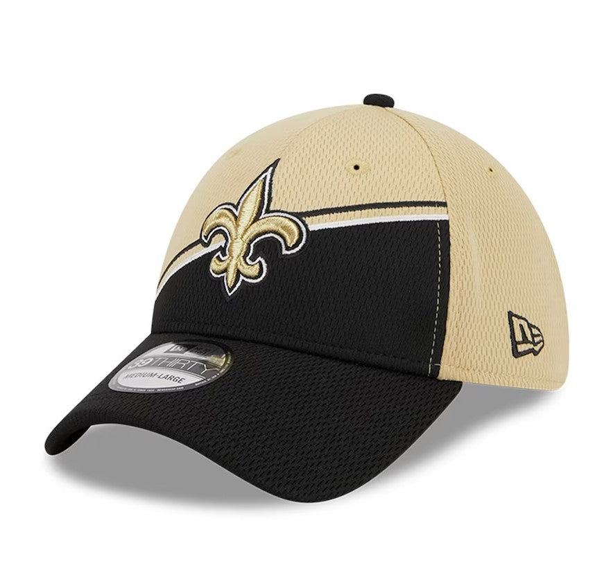 New Orleans Saints 2023 Sideline 39THIRTY Flex Hat - Gold/Black
