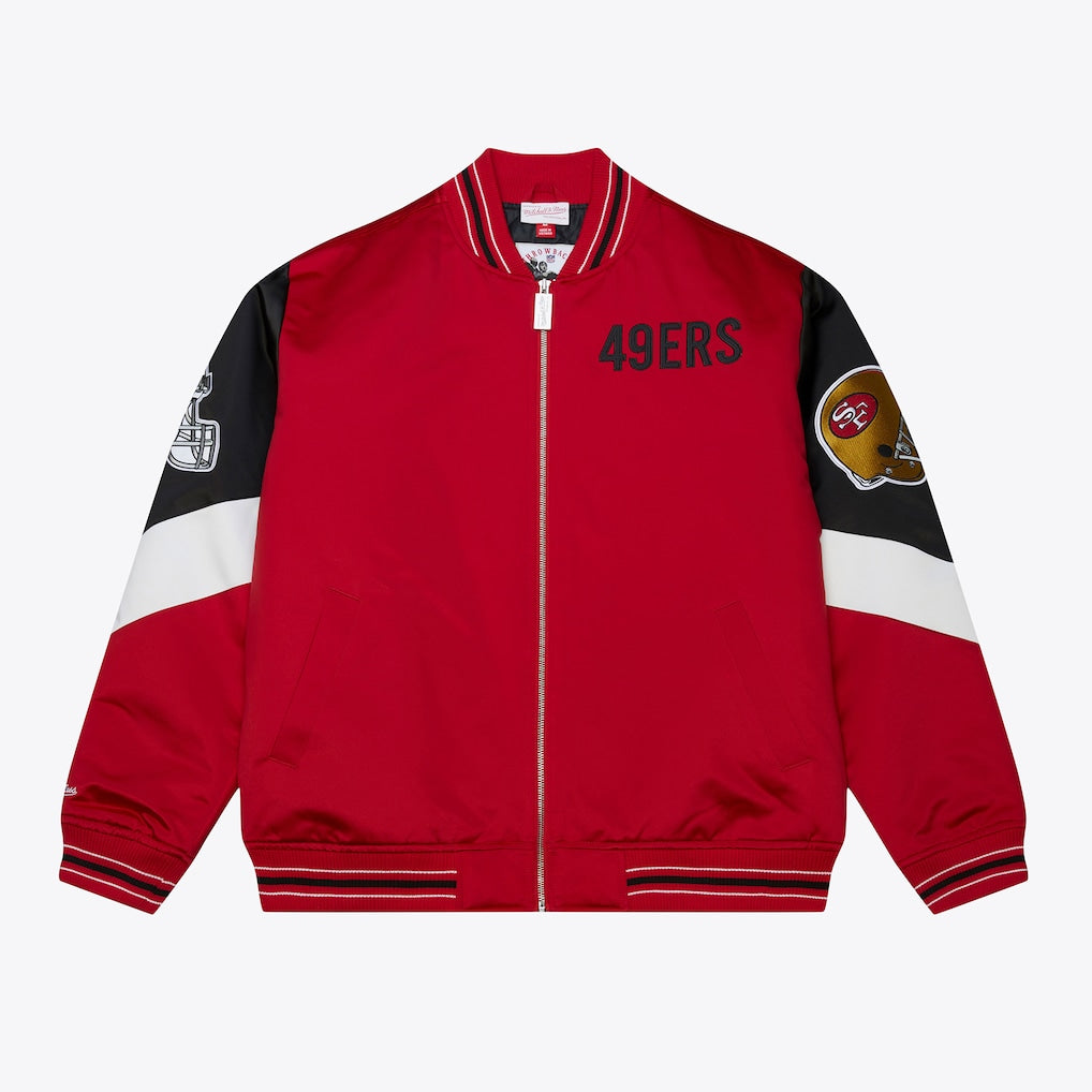San Francisco 49ers ジャケット San Francisco 49ers Logo Fanimation Satin Jacket – Chalk Line Apparel