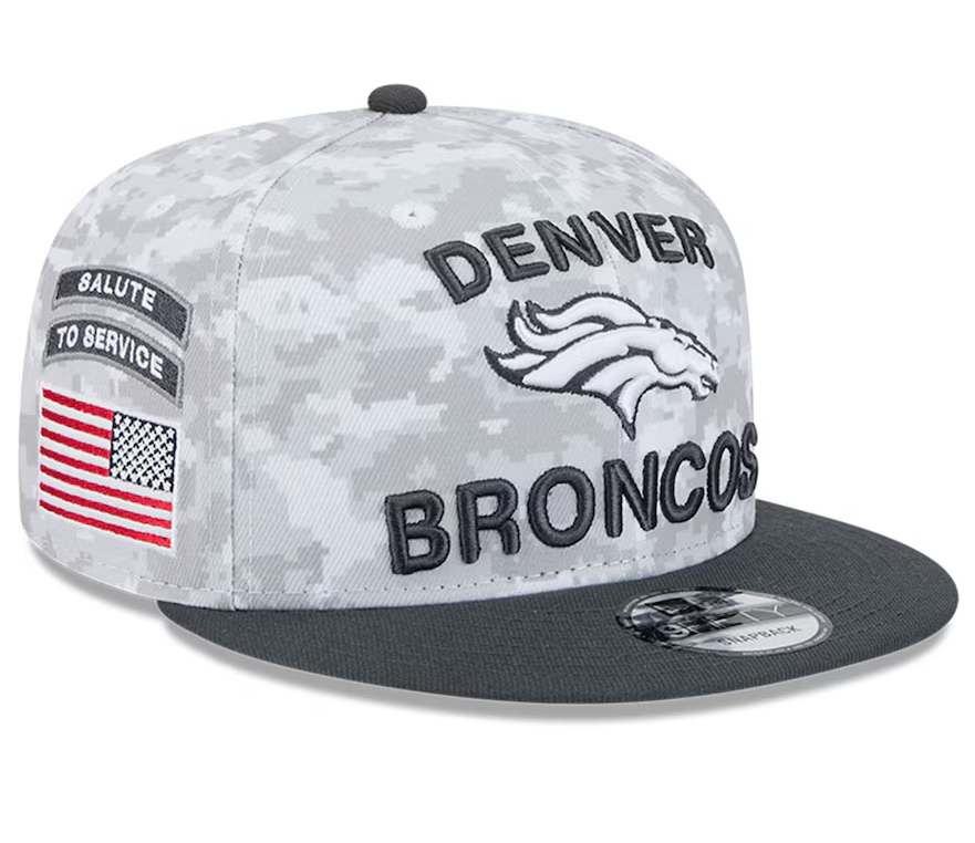 Denver Broncos NFL 2024 Salute to Service New Era 9FIFTY Snapback Hat Sports Town USA