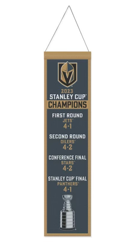 Vegas Golden Knights Stanley Cup Champions Stat 8" x 32" Wool Banner