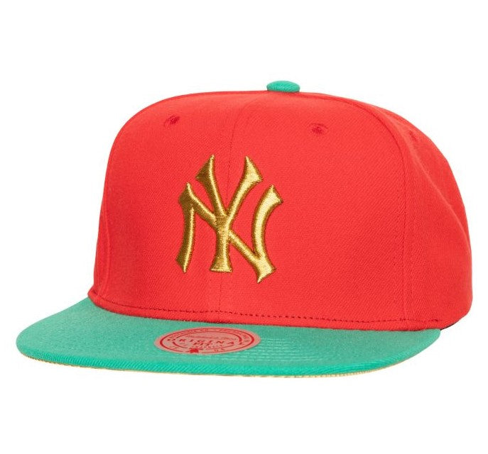 New York Yankees Mitchell & Ness Mistletoe Red/Green Snapback Coop Hat