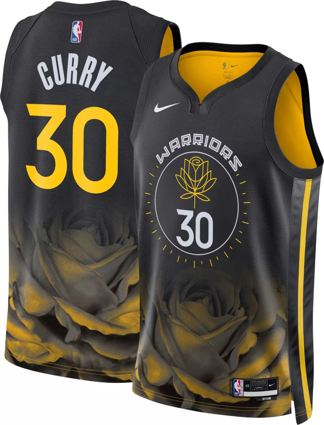 Black and best sale gold warriors jersey