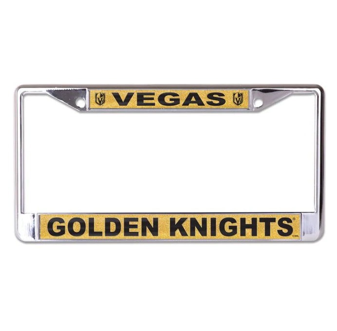 Vegas Golden Knights License Plate Frame - Chrome/Gold