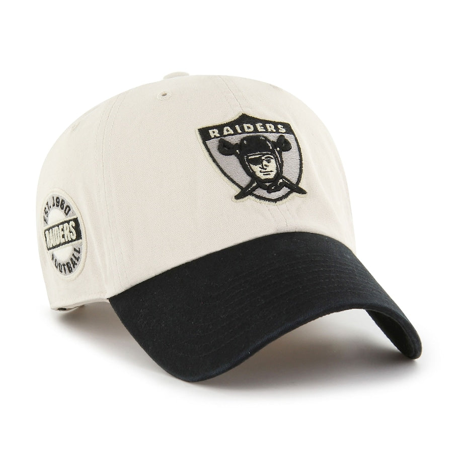 Las Vegas Raiders '47 Sidestep Clean Up Adjustable Cream/Black Hat