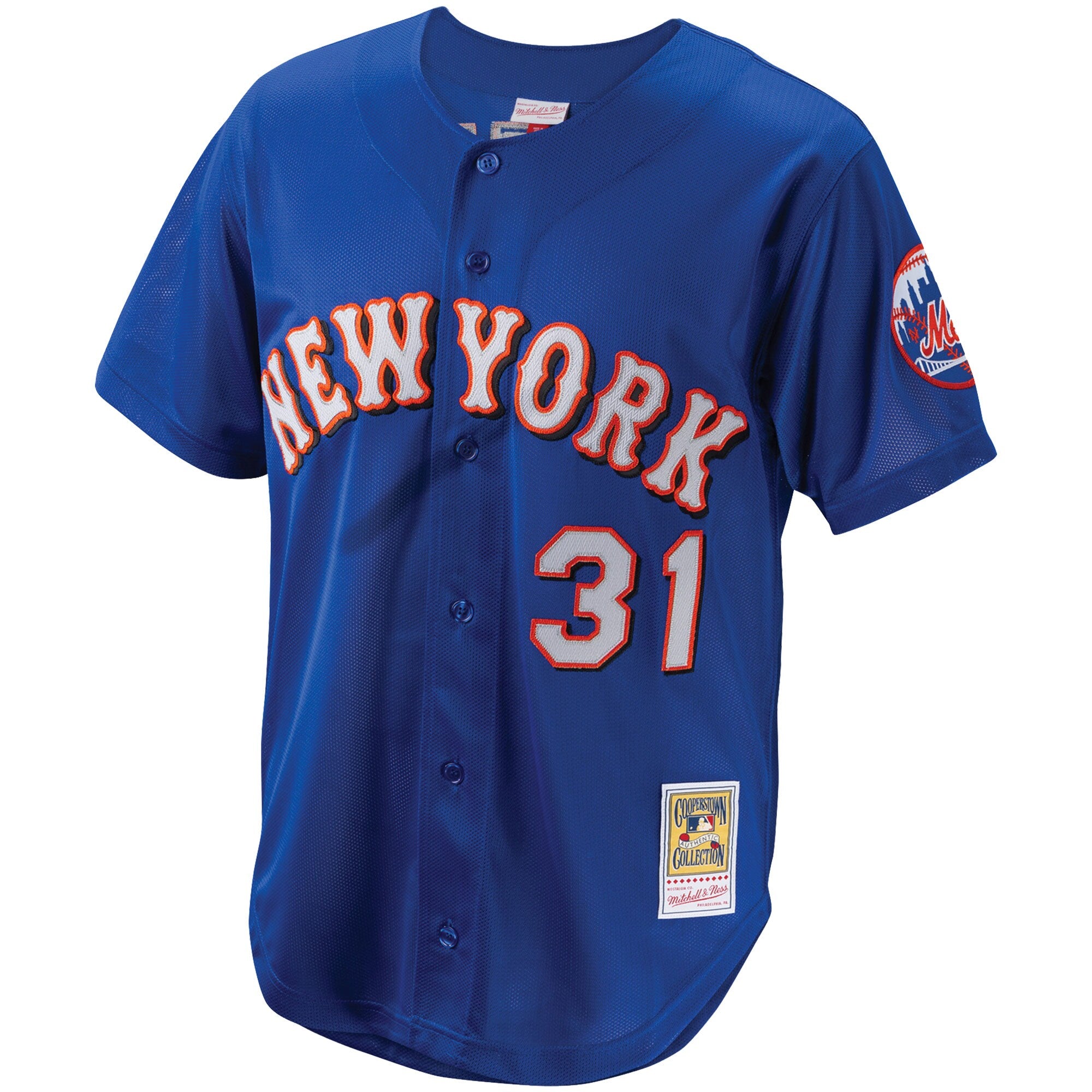New York Mets Mike Piazza Mitchell & Ness Royal Cooperstown Collection Mesh Batting Practice Button-Up Jersey