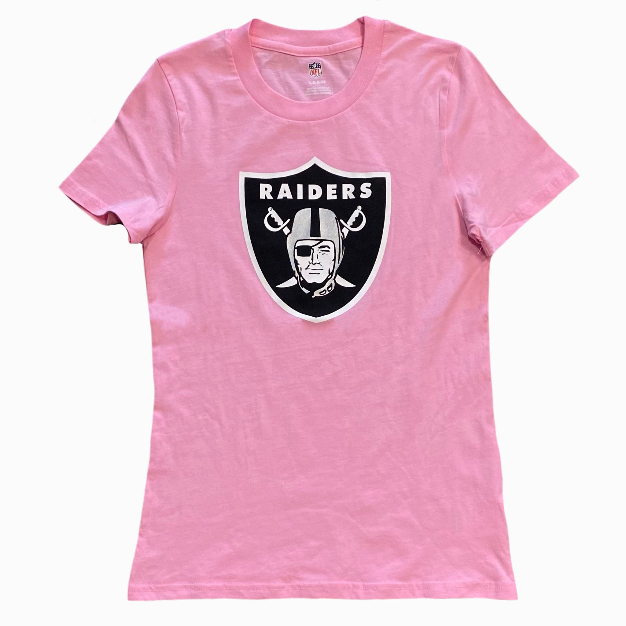 Raiders Youth Girls Light Pink Big Logo T