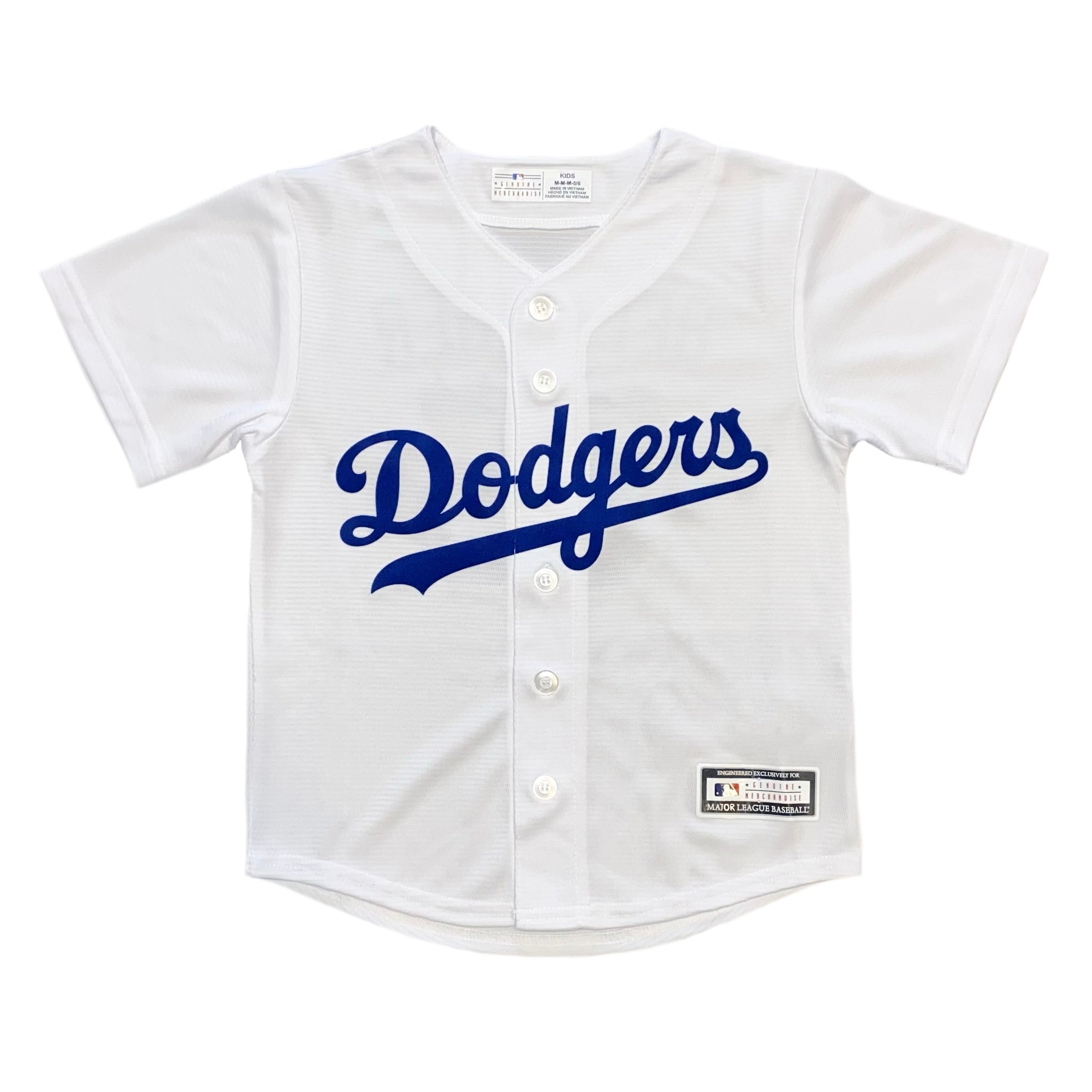 Nike LA Los Angeles Dodgers MLB Blue Button Up Jersey Youth Size L