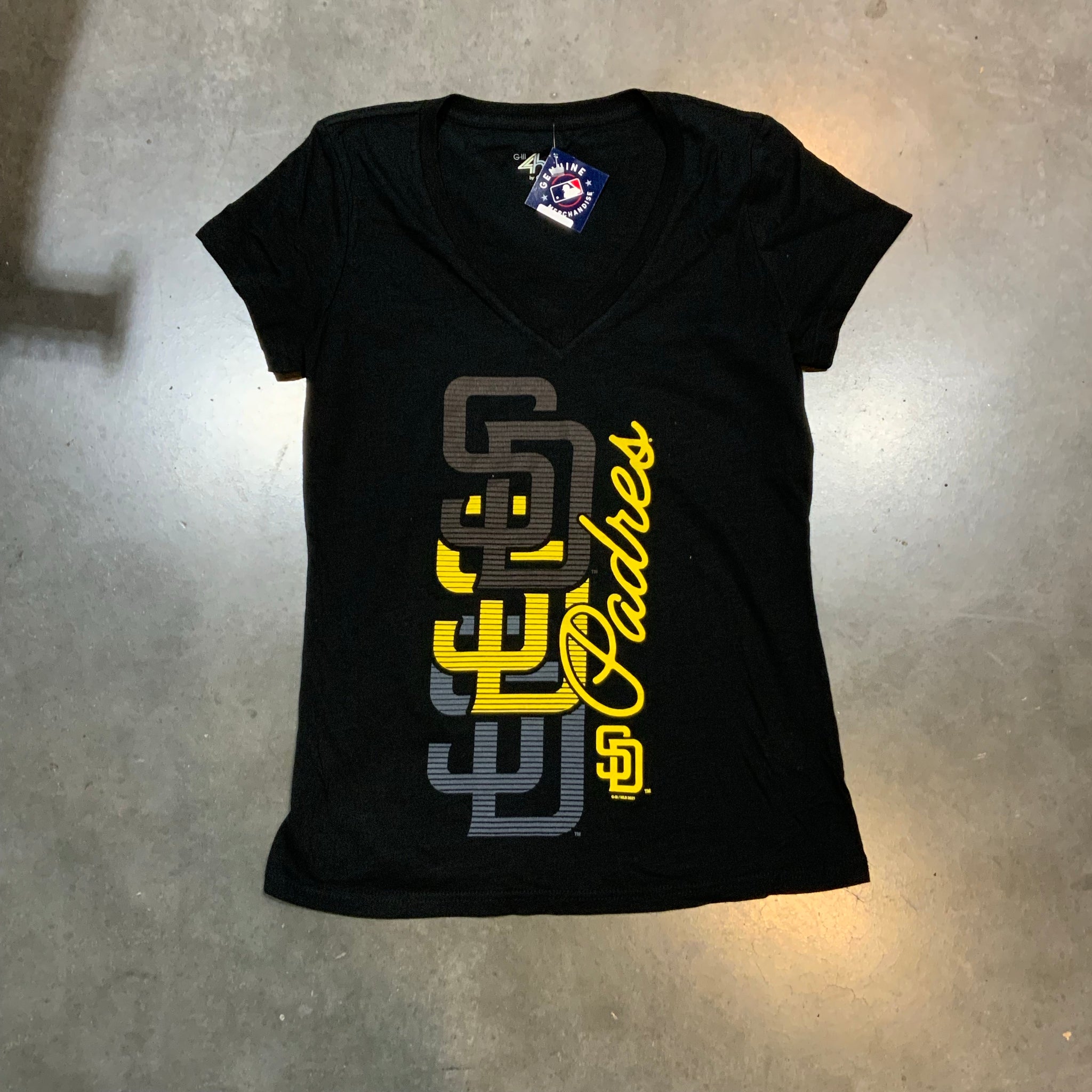 San Diego Padres Women's Repeat Logo V-Neck T-Shirt