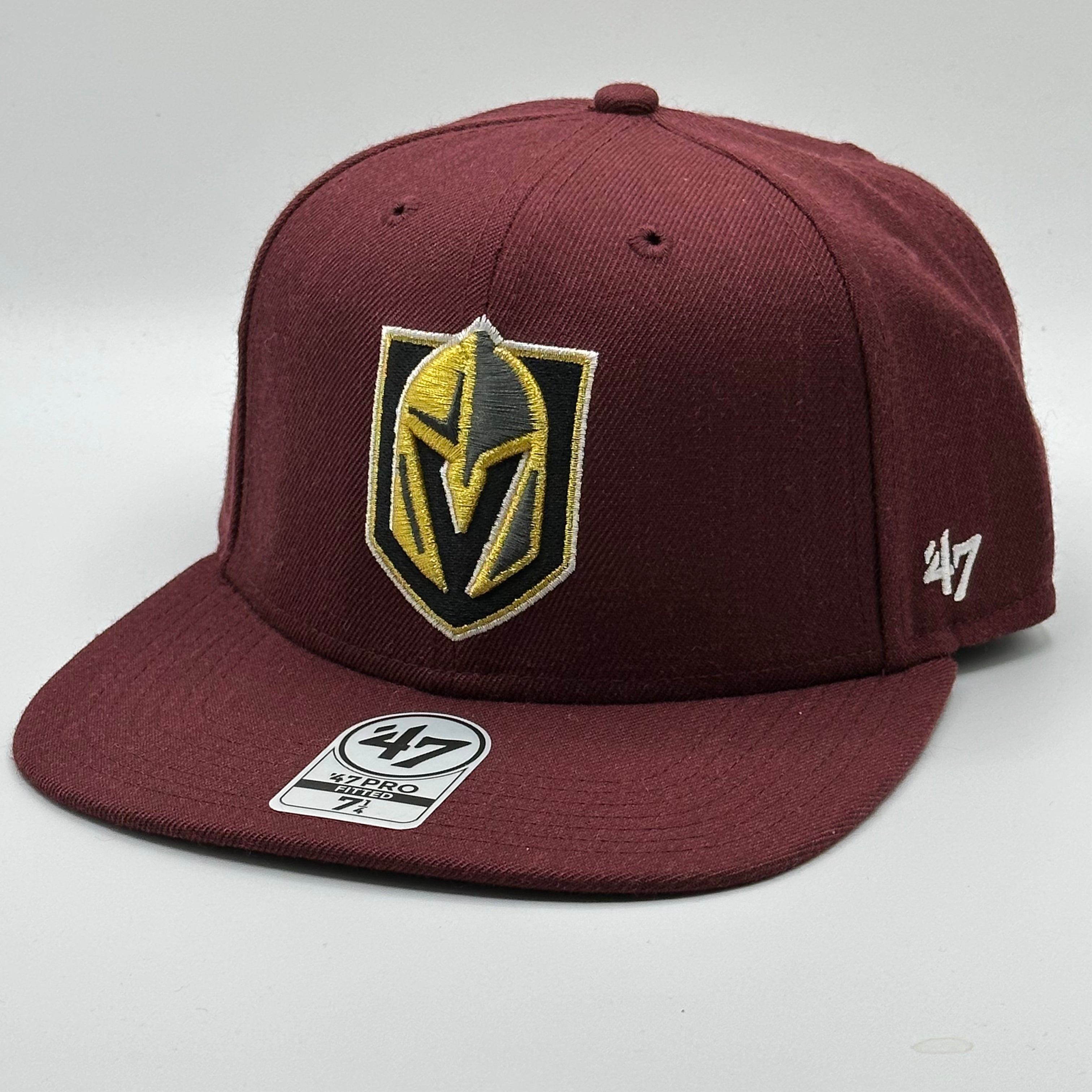 Vegas Golden Knights Burgundy Carnation Fitted Logo Flat Bill Hat