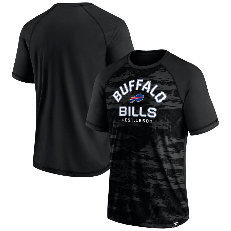 Buffalo Bills Men's Blackout Hail Mary Raglan T-Shirt