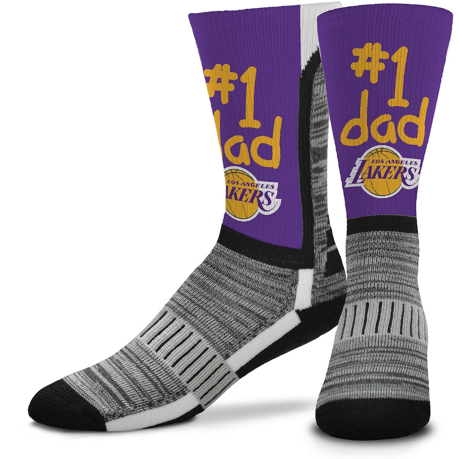 Los Angeles Lakers #1 Dad V Curve Crew Socks