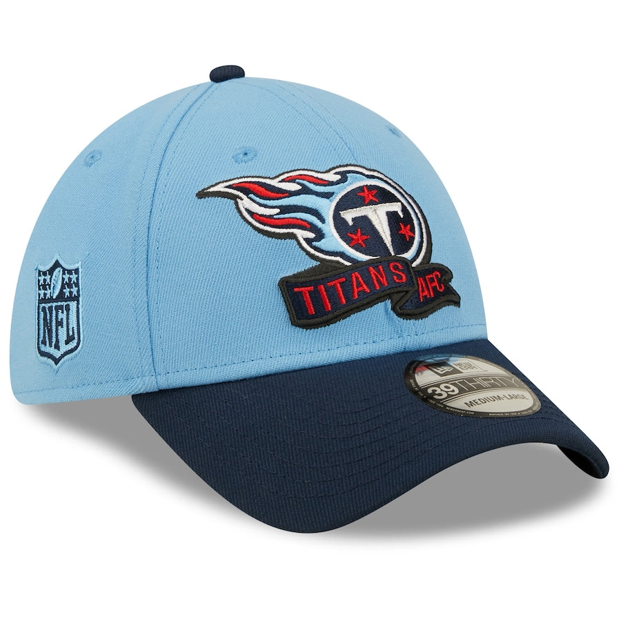 Tennessee Titans Light Blue SEC 2022 Sideline 39THIRTY Flex Hat
