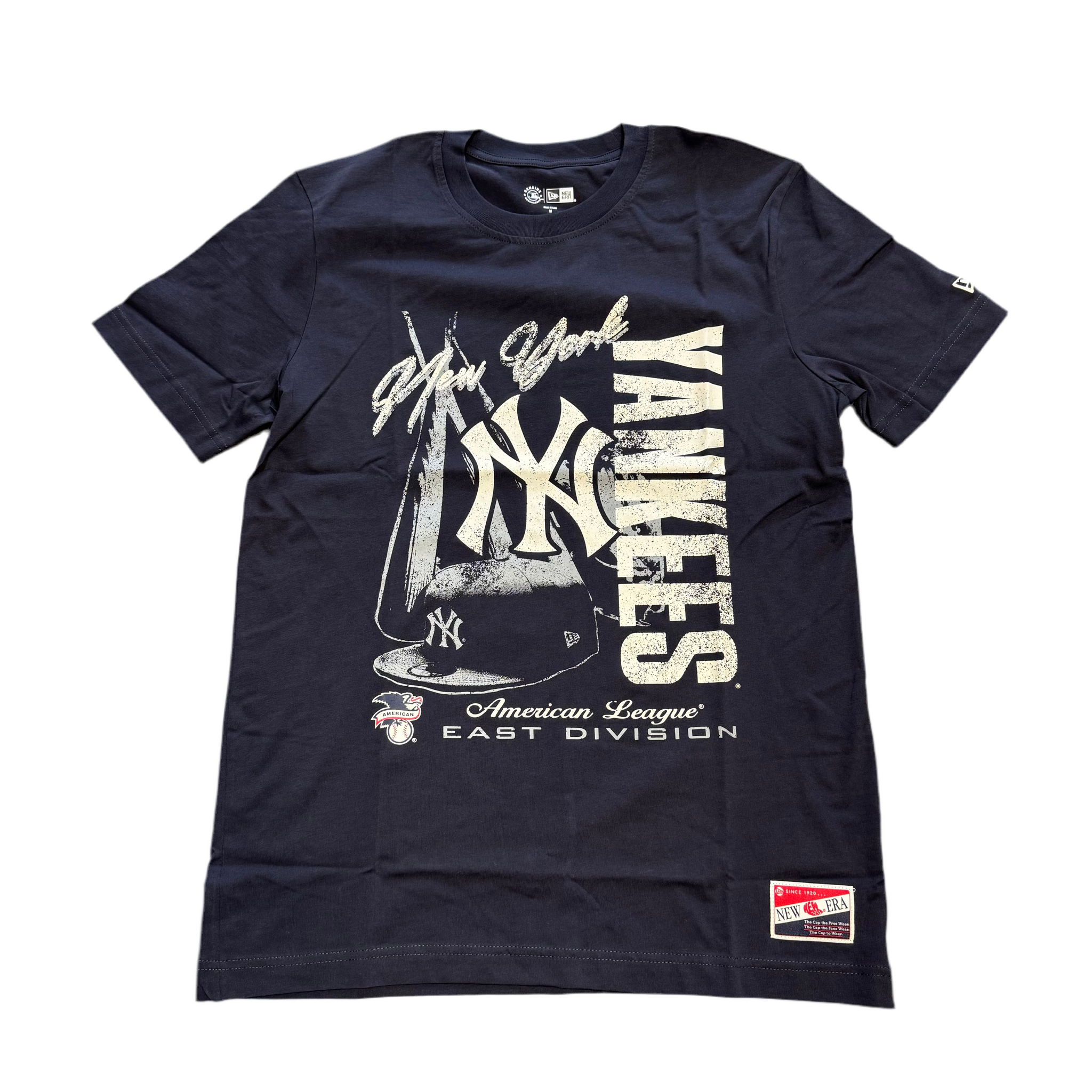 New York Yankees New Era 1917 Throwback Faded Graphic T-Shirt - Black