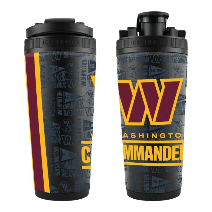 Washington Commanders Black 26oz 4D Stainless Steel Ice Shaker
