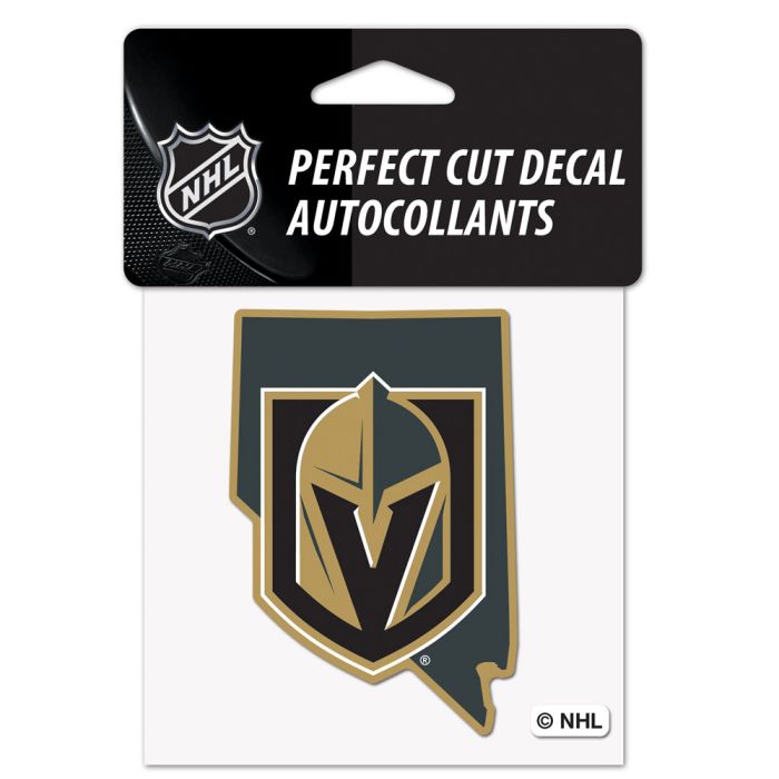 VEGAS GOLDEN KNIGHTS STATE SHAPE PERFECT CUT COLOR DECAL 4" X 4"