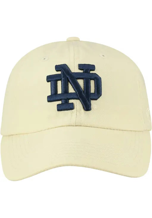 Notre Dame Fighting Irish Navy Staple Adjustable Top of the World Hat - Tan