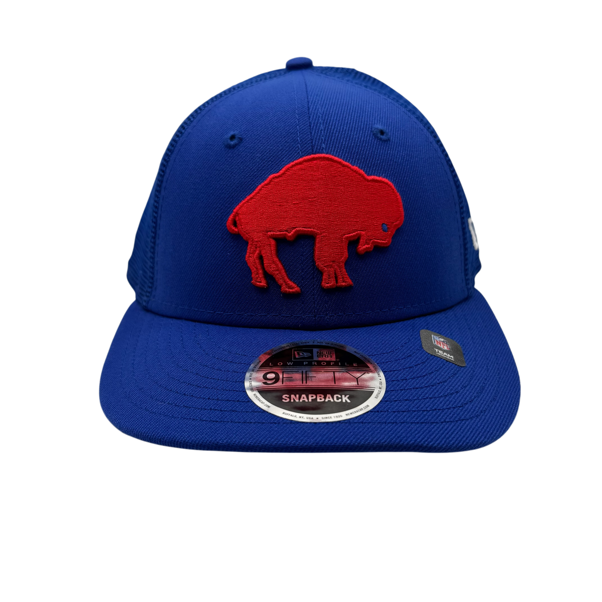 Buffalo Bills Throwback Trucker Low Profile 9FIFTY Snapback Hat - Blue