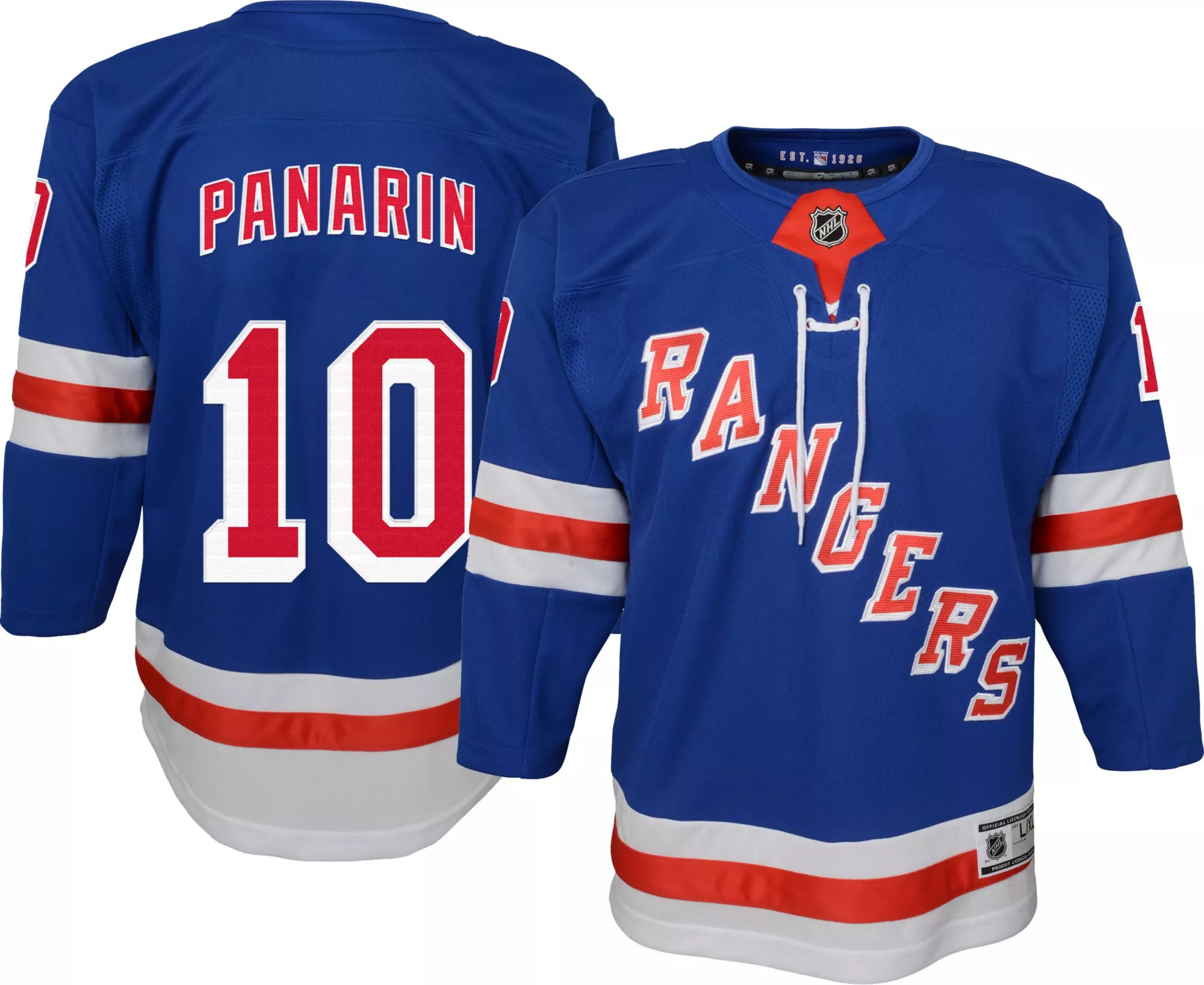 New York Rangers Artemi Panarin #10 Youth Blue Premier Jersey