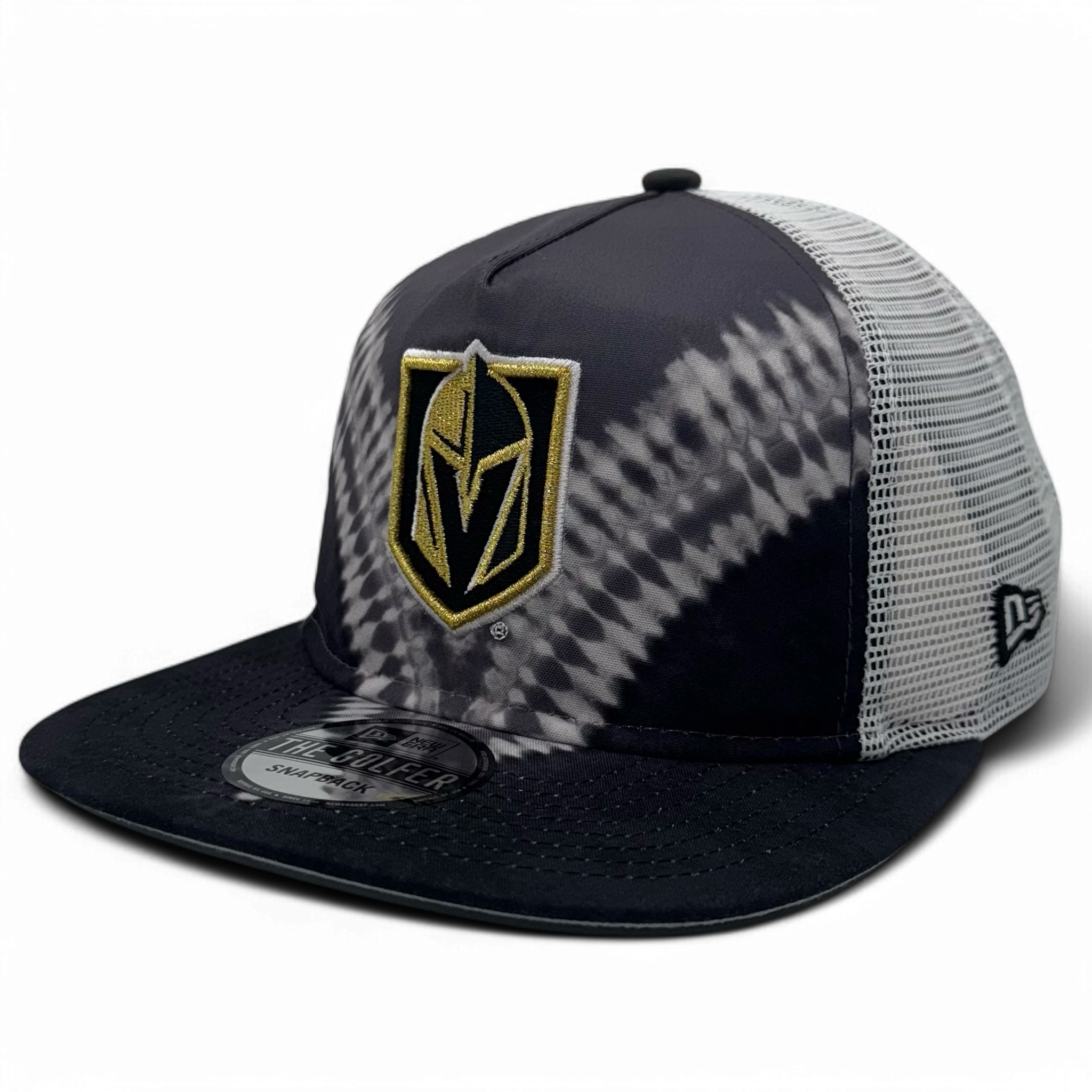 Vegas Golden Knights The Golfer Tie Dye Mesh Snapback New Era Hat - Grey