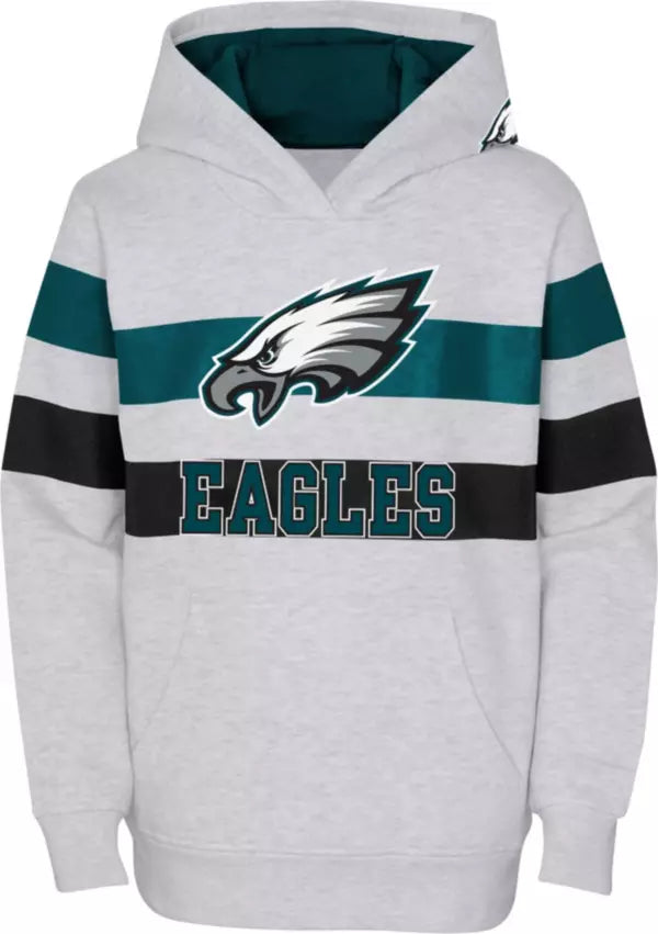 Philadelphia Eagles Youth Dynamic Duo Grey Pullover Hood