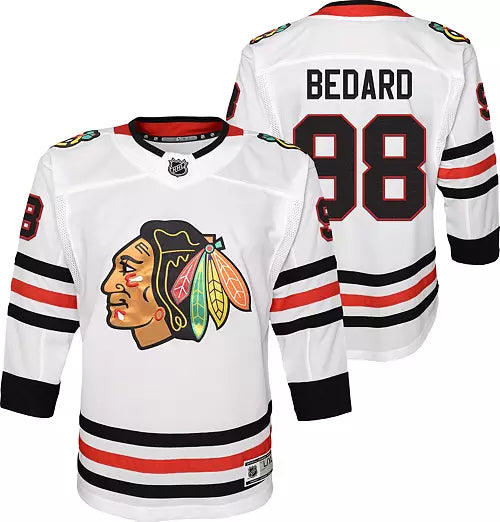 Connor Bedard Chicago Blackhawks Youth Away Premier Player Jersey - White