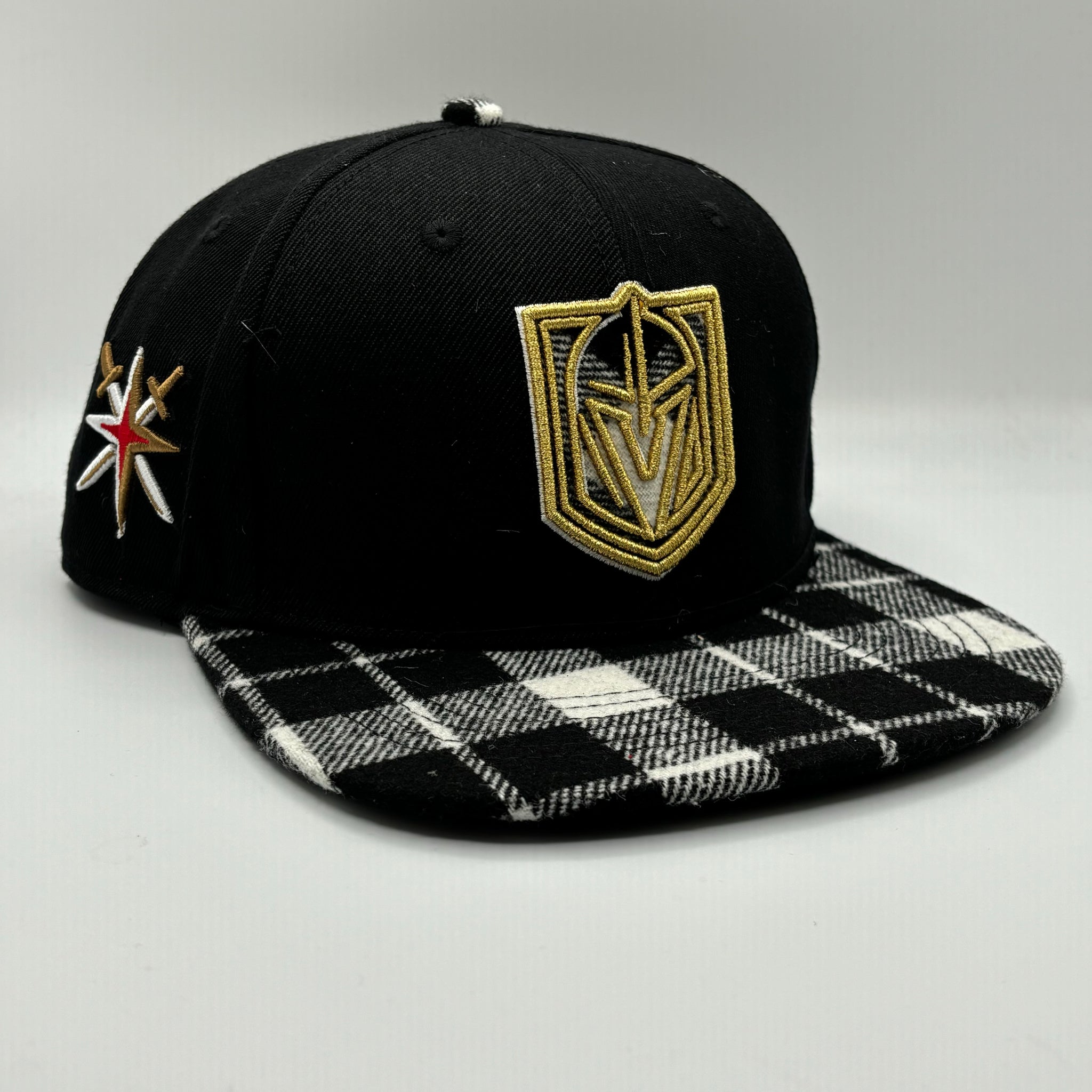 Vegas Golden Knights Pro Prep Plaid Black Snapback Hat