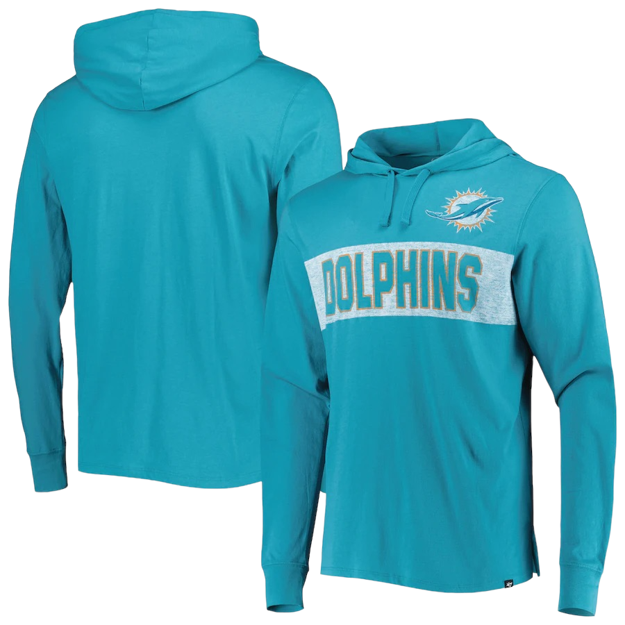 Miami Dolphins Field Franklin Hood Long Sleeve T-Shirt