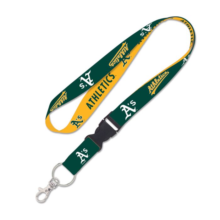 Athletics Lanyard w/detachable buckle 1" - GREEN/YELLOW