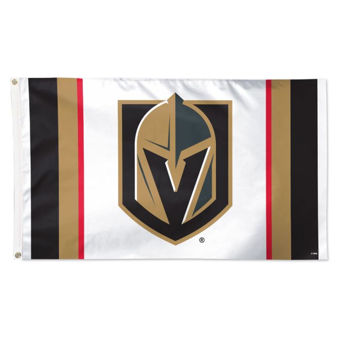 Vegas Golden Knights Vertical Stripe Deluxe 3' x 5' White Flag