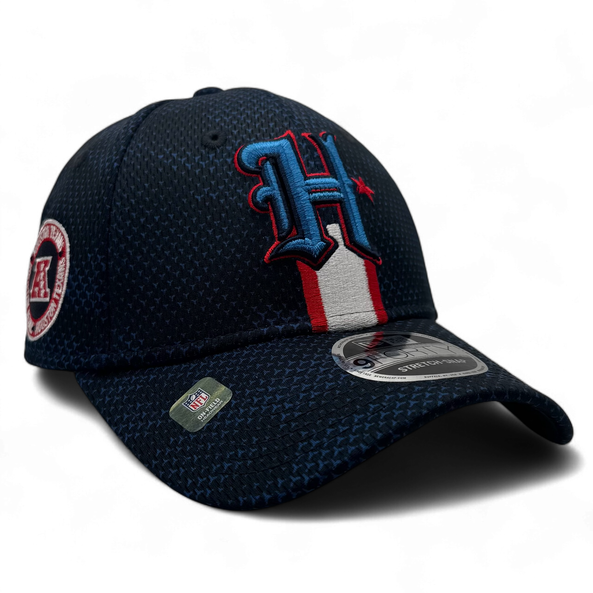 Houston Texans H-Town New Era 2024 Sideline 9FORTY Stretch-Snap Hat - Navy