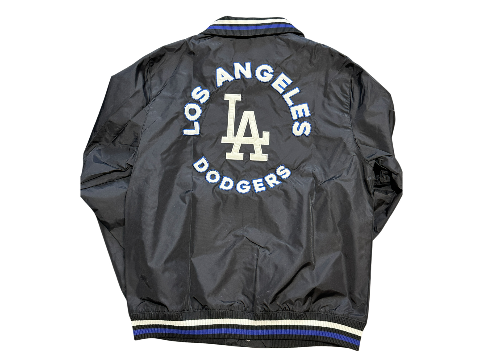 Los Angeles Dodgers Men's New Era "1926" Satin Windbreaker Jacket - Black