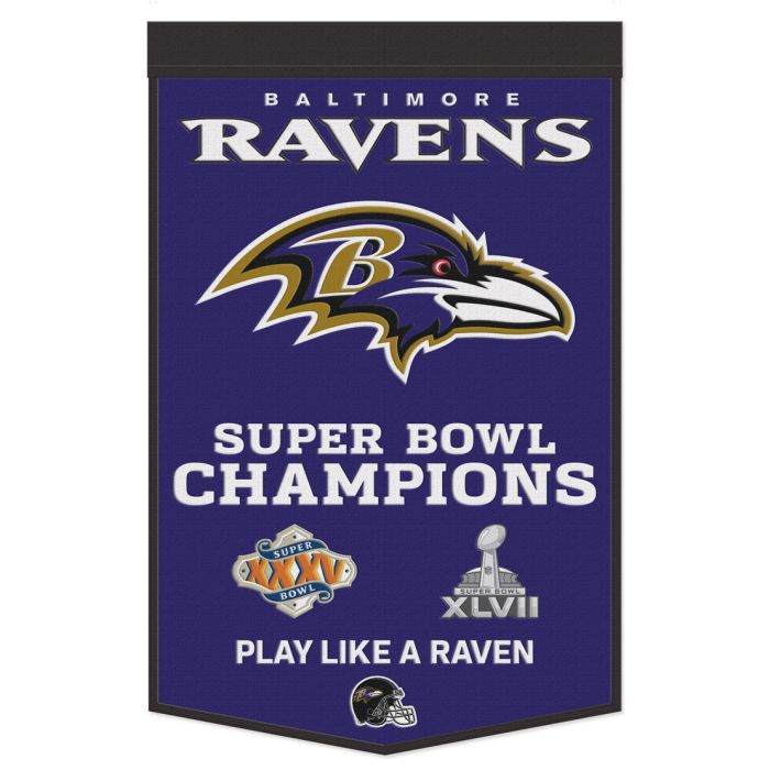 Baltimore Ravens Championship Wool Banner 24" x 38"