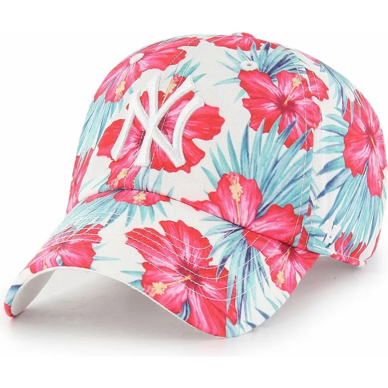 New York Yankees Womens Sharon Floral Slouch Clean Up Hat